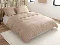 Hotelové obliečky z mikrovlákna JASMINE béžové - prúžok 2 cm Rozmer obliečky: 70 x 90 cm | 140 x 200 cm