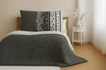 Bavlnené obliečky na 2 postele CANZONE BLACK, čierne Rozmer obliečky: 2 ks 70 x 90 cm | 2 ks 140 x 200 cm
