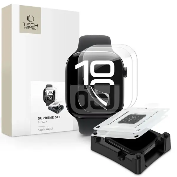 Tech-Protect Supreme set, Hydrogelová fólie, Apple Watch 10 / 11 / 12, 42 mm, 2 kusy