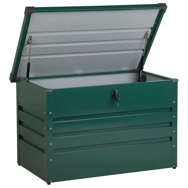 Beliani ÚLOŽNÝ BOX NA POLSTROVÁNÍ Ocel tmavě zelený 100/62 cm Cebrosa