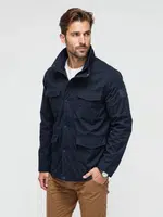 Ombre Men's lightweight jacket with high collar and pockets - navy blue