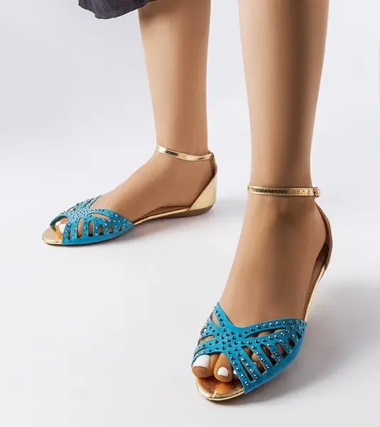 Gemre Blue sandals with rhinestones Aubrette