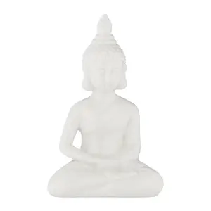 Relaxdays SOŠKA Bílá Buddha keramika 18 cm