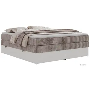 MKS POSTEL BOXSPRING TRAVIT ZERO KING 180/200 - Světle hnědá Manšestr - Topper T25 - H4