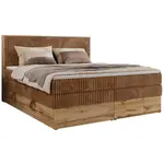 MKS POSTEL BOXSPRING WOOD CLASSIC KING 200/200 - Oranžová Manšestr - H3