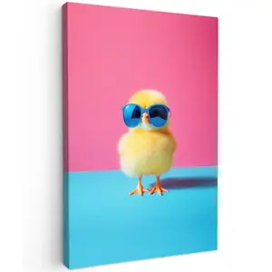 MuchoWow OBRAZ NA PLÁTNĚ Chick - Sluneční brýle - modré 60x90 cm