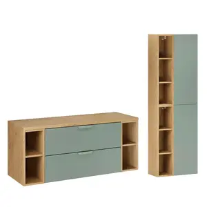 Petits-meubles KOUPELNOVÝ NÁBYTEK 120.6cm Oria 2er-Set Zelená