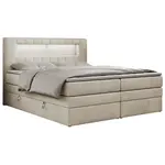 MKS POSTEL BOXSPRING GOLD 5 KING 160/200 - Béžová Samet - H3