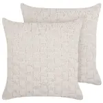 Beliani DEKORATIVNÍ polštář sada 2 ks Béžový 45/45 cm Basalim
