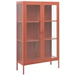 Beliani VITRÍNA se skleněnými dveřmi Kov 90 cm Zlatohnědá Nash