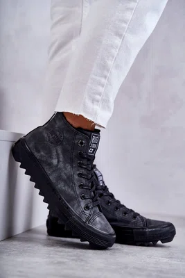 BIG STAR SHOES Dámské Tenisky Big Star Vysoké Zateplené Černé