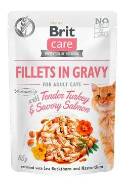 Brit Care Cat Fillets In Gravy Turkey & Salmon 85 g