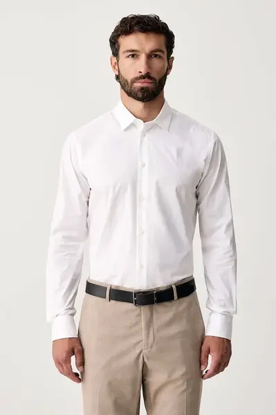 Trussardi  košile pánská bavlněná s elastanem