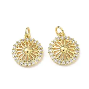 Brass Micro Pave Clear Cubic Zirconia Pendants