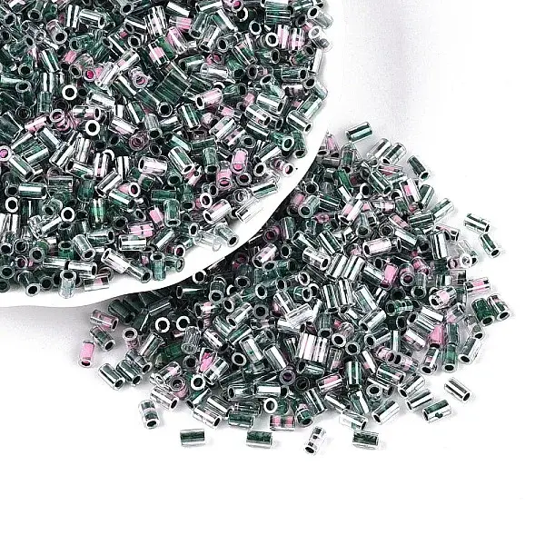 Transparent Glass Round Bugle Beads
