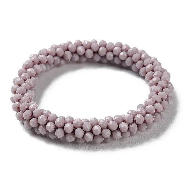 Crochet Glass Beads Braided Stretch Bracelet