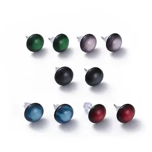 Resin Cabochons Stud Earrings