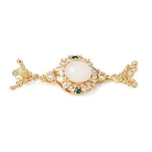 Brass Micro Pave Clear Cubic Zirconia Box Clasps