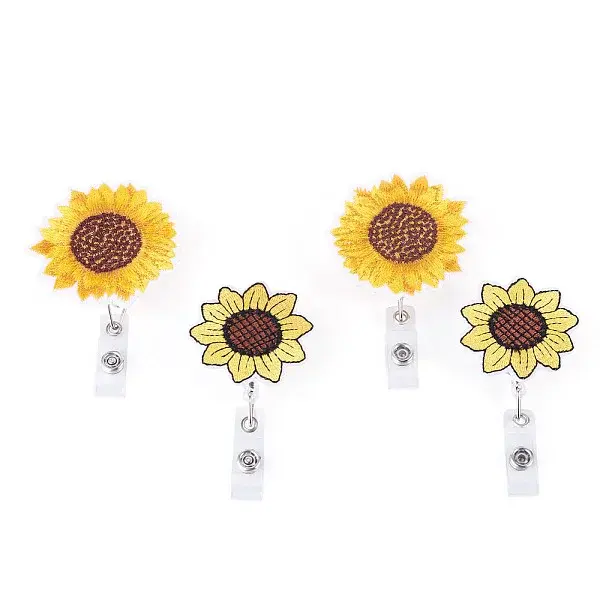 4Pcs 2 Styles Cloth Badge Reels