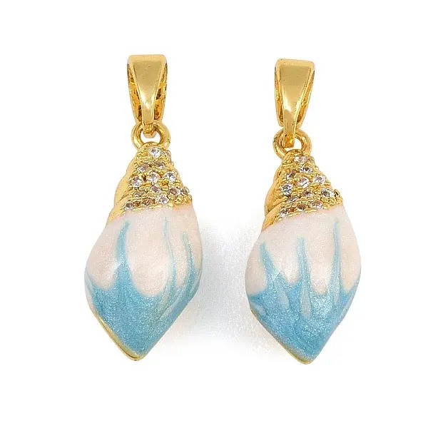 Brass Micro Pave Clear Cubic Zirconia Pendants