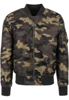 Camo Basic Bomber Jacket dřevěná kamufláž