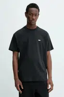 Bavlněné tričko Vans pánské, černá barva, s potiskem, VN000R9XBLK1