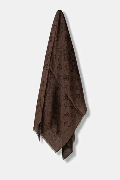 Šátek Guess KEFIAH dámský, hnědá barva, AW5353 POL03