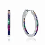 MOISS Stříbrné náušnice kruhy s barevnými zirkony E0002784