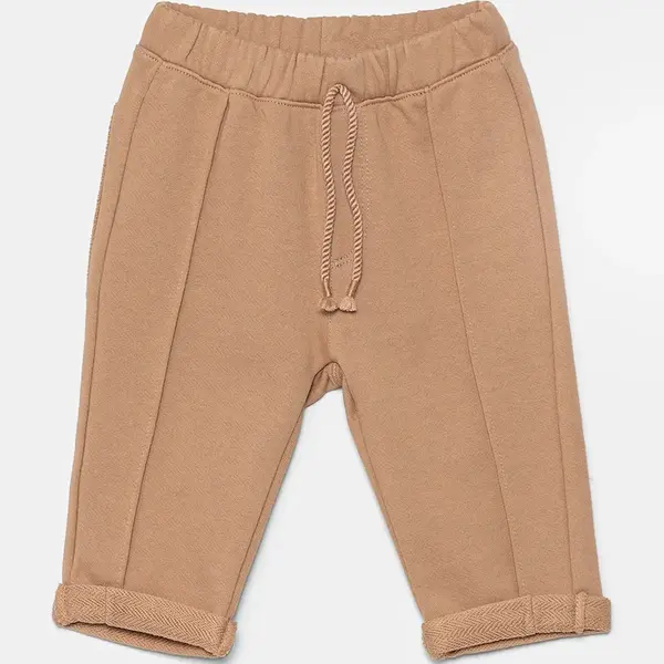 Dětské tepláky United Colors of Benetton hnědá barva, hladké, 3LAXAF024