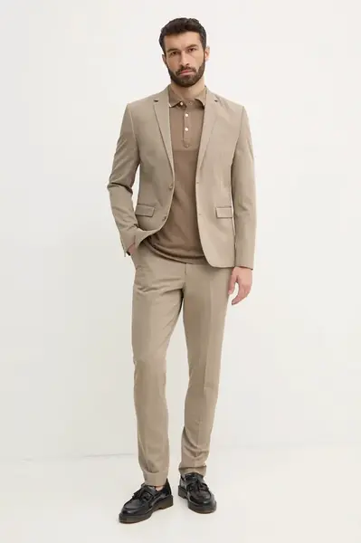 Oblek Lindbergh pánský, béžová barva, 30-606900