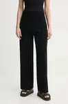 Kalhoty A.L.C. dámské, černá barva, široké, high waist, 7SWPN00069