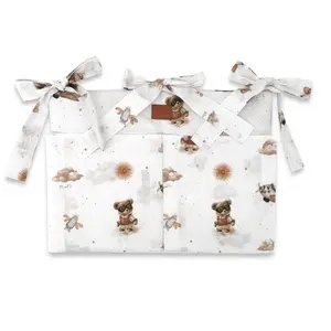 Miminu Kapsář na postýlku, bavlna, Méďa pilot - bílá, béžová