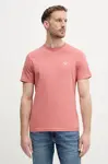 Bavlněné tričko Barbour růžová barva
