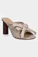 Kožené pantofle JW Anderson dámské, béžová barva, na podpatku, SN0095 LA0161 190