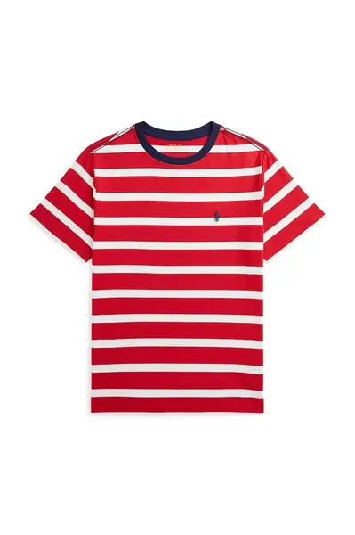 Dětské bavlněné tričko Polo Ralph Lauren červená barva, 323958170001