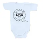 Baby Nellys Body krátký rukáv Made with love,  světle modré vel.  74