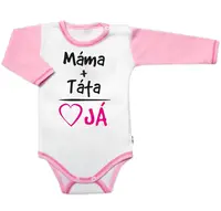 Baby Nellys Body dlouhý rukáv s vtipným textem, Máma+Táta, vel. 62, holka