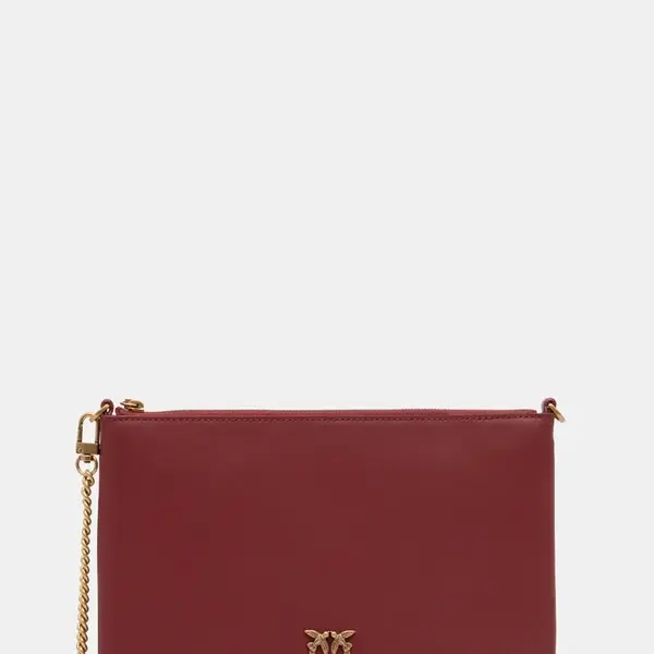 Kožená kabelka Pinko vínová barva, 100455 A0F1