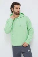 Mikina adidas pánská, zelená barva, s kapucí, hladká, IX3951