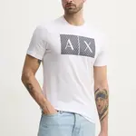 Bavlněné tričko Armani Exchange bílá barva, s potiskem, 8NZTCK Z8H4Z