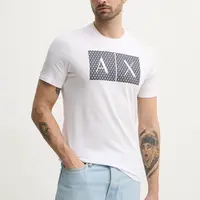 Bavlněné tričko Armani Exchange bílá barva, s potiskem, 8NZTCK Z8H4Z