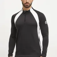 Sportovní mikina EA7 Emporio Armani St. Moritz Powerstretch černá barva, s aplikací, PJQXZ.6DPMA5