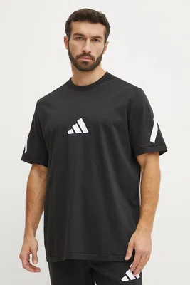Bavlněné tričko adidas Z.N.E. černá barva, s potiskem, JC7920