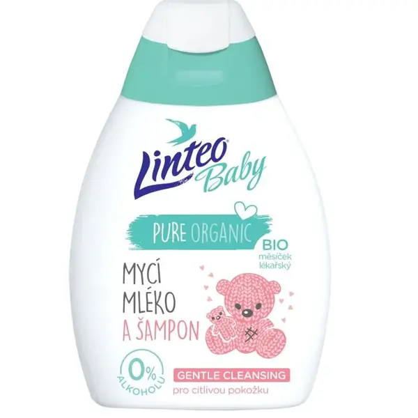 Linteo Baby Dětské mycí mléko a šampon s BIO měsíčkem lékařským 250 ml