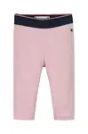 Kojenecké legíny Tommy Hilfiger růžová barva, hladké, KN0KN01955