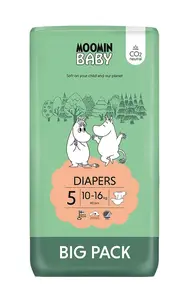 Moomin Baby 5 Maxi 10–16 kg eko pleny 60 ks