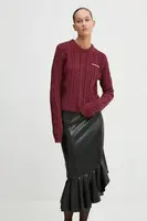 Svetr z vlněné směsi Guess Jeans dámský, červená barva, W4BR13 Z3HN2