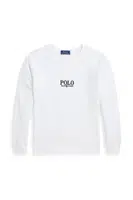 Dětská bavlněná mikina Polo Ralph Lauren bílá barva, s aplikací, 323958154001