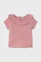 Dětské bavlněné tričko Mayoral růžová barva, 1045