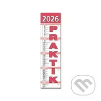 Nástenný kalendár Praktik 2026 (červený) (riadkový, kravata, slovenské menné kalendárium)